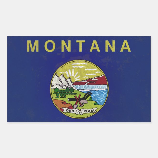 Bandeira de Montana Rectangular Sticker (Front)