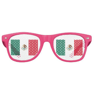 Bandera de México - Flag of Mexico - Mexican Flag Retro Sunglasses