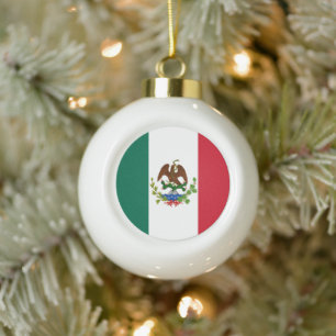 Bandera de México Republic Flag: 1824-1835 Ceramic Ball Christmas Ornament