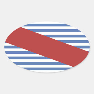 Bandera del Departamento de Canelones - Uruguay Ov Oval Sticker