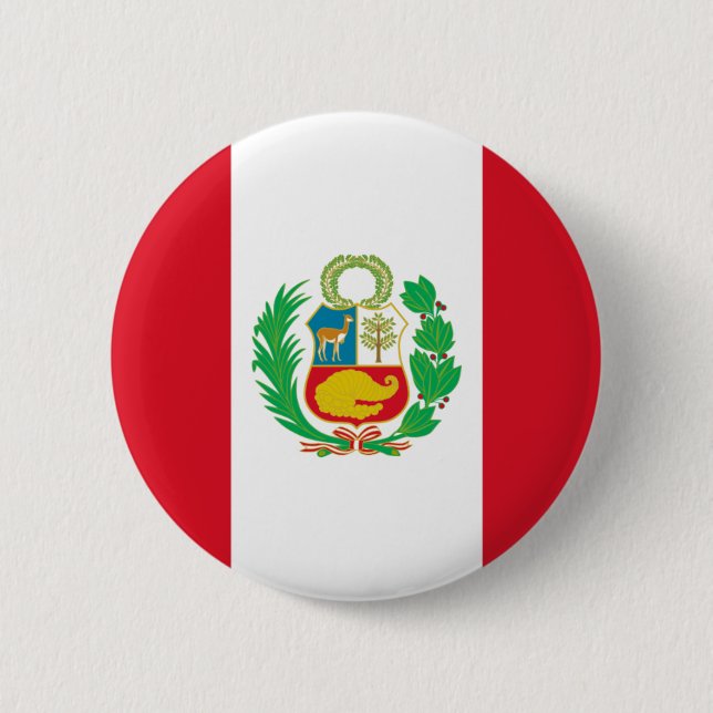 Bandera del Perú - Flag of Peru 6 Cm Round Badge (Front)