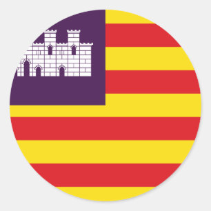 Bandera Islas Baleares - Flag Balearic Islands Classic Round Sticker