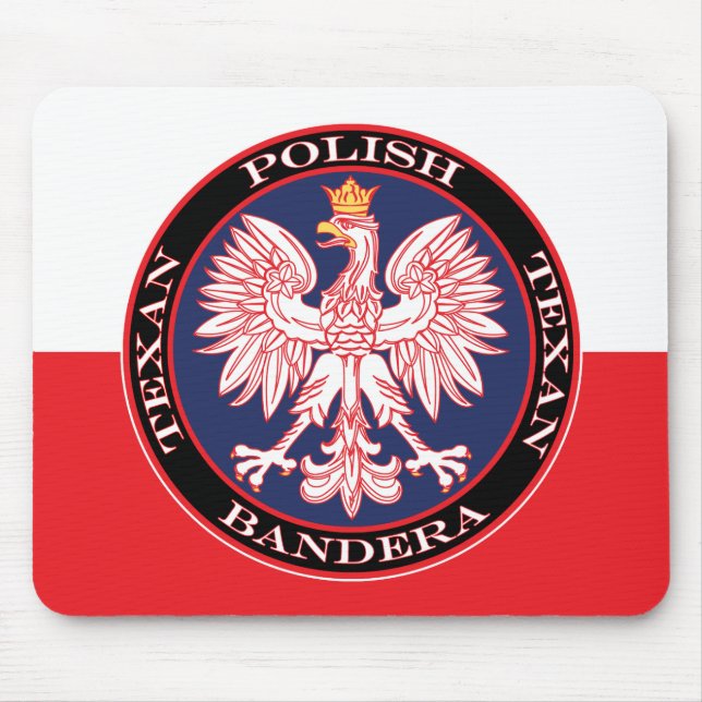 Bandera Round Polish Texan Mouse Pad (Front)