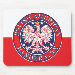 Bandera Texas Polish American Eagle Mouse Pad