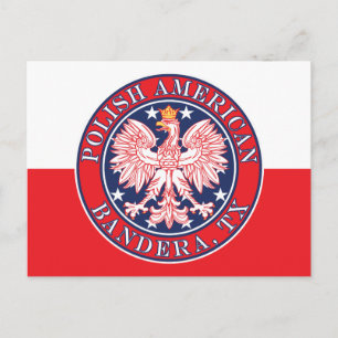 Bandera Texas Polish American Eagle Postcard