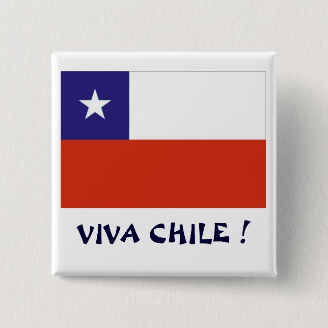 Bandera Viva Chile IV 15 Cm Square Badge (Front)