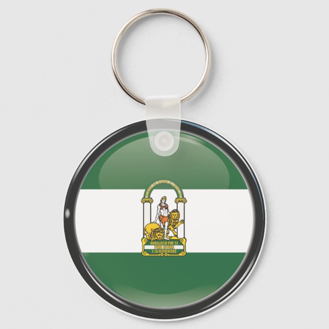 Bandera y escudo de Andalucía Key Ring (Front)
