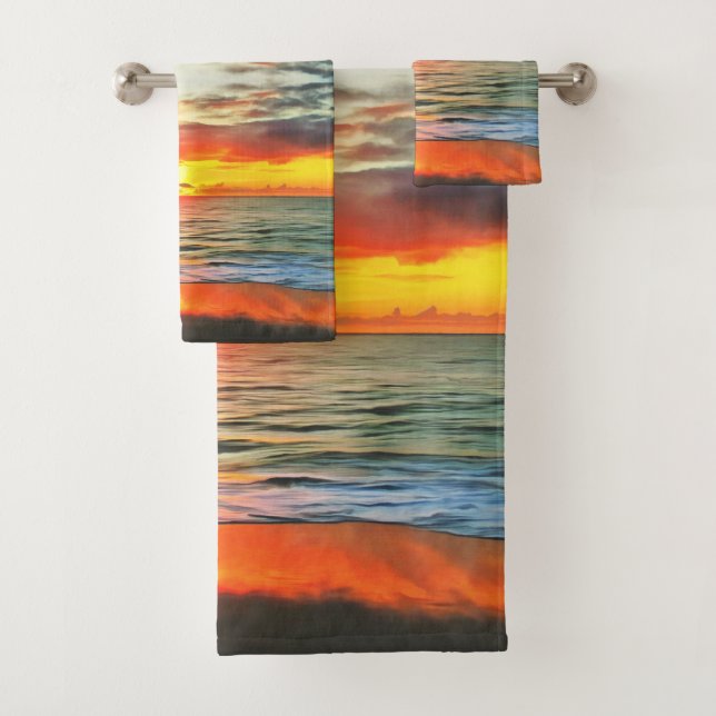 Banderas Bay Sunset 1738 Bath Towel Set (Insitu)
