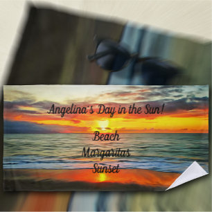 Banderas Bay Sunset 1738 Beach Towel