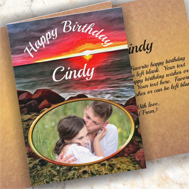 Banderas Happy Birthday Sunset 914 Card (Creator Uploaded)
