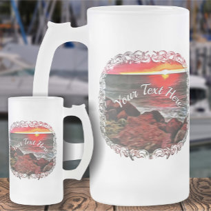 Banderas Rocky Sunset 914 Frosted Glass Beer Mug