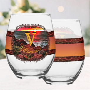 Banderas Rocky Sunset 914 Stemless Wine Glass