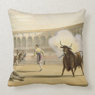 Banderillas de Fuego, 1865 (colour litho) Cushion