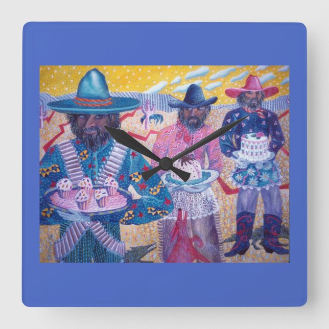 Bandido Bakeoff Square Wall Clock (Front)