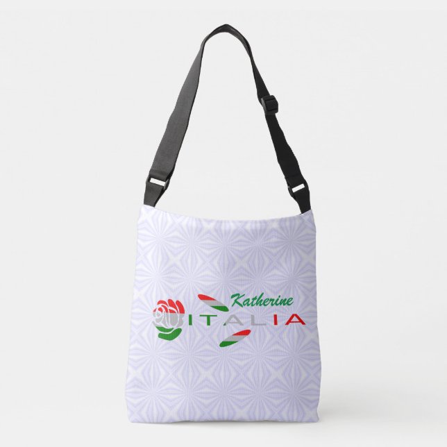 Bandiera d'Italia Rosa Personalized Crossbody Bag (Front)