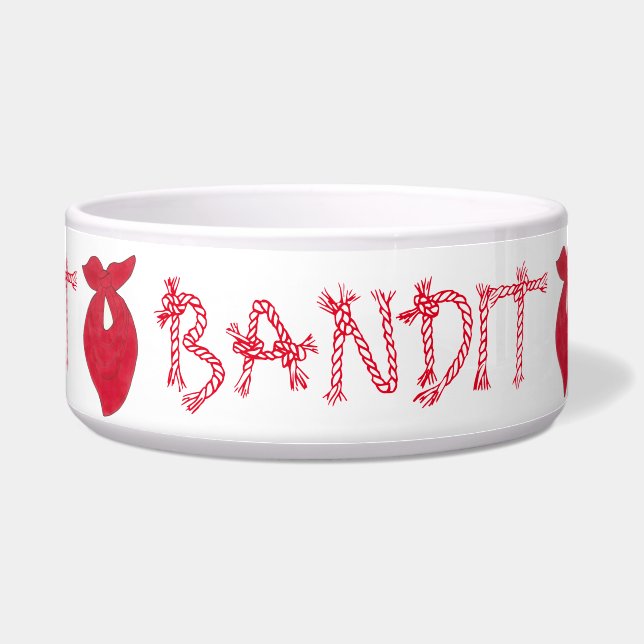 BANDIT Dog Red Bandanna Kerchief Neckerchief (Front)