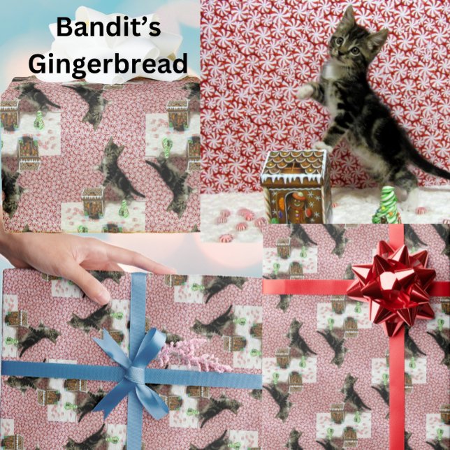 Bandit the Cat's Gingerbread House Wrapping Paper (Creator Uploaded)