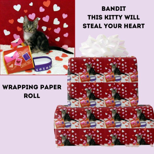 Bandit The Cat's Valentine Mailbox Wrapping Paper  (Creator Uploaded)