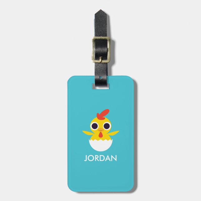 Bandit the Chick Luggage Tag (Front Vertical)
