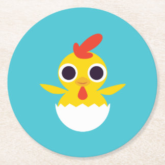 Bandit the Chick Round Paper Coaster