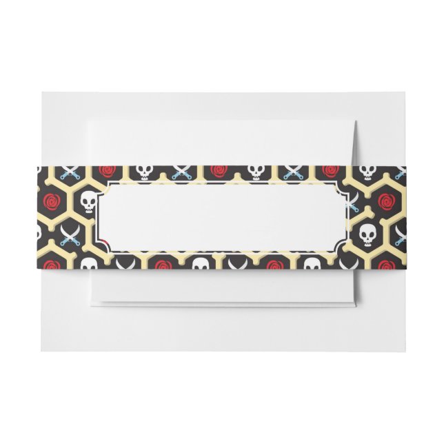 Bandit Theme Pattern Invitation Belly Band (Front Example)