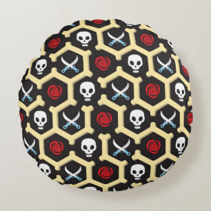Bandit Theme Pattern Round Cushion