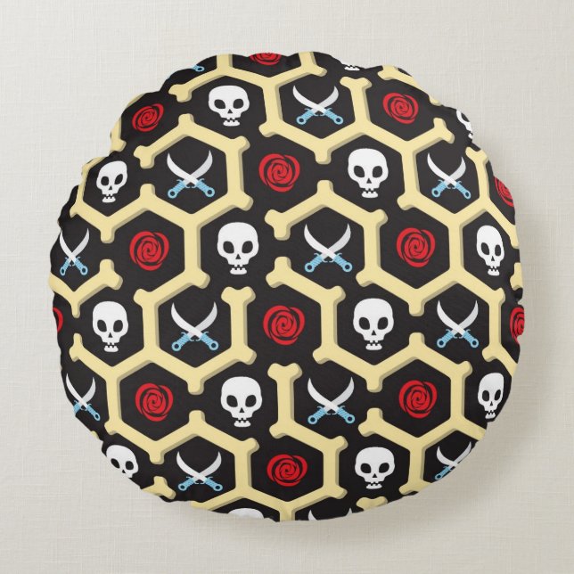 Bandit Theme Pattern Round Cushion (Front)