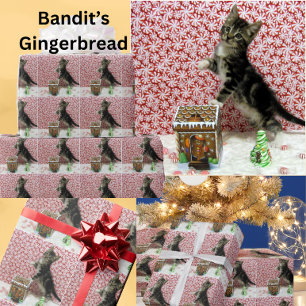 Bandit's Gingerbread House - Cat Christmas  Wrapping Paper