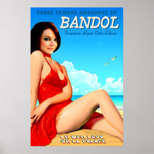 Bandol Cote D'Azur France Travel Poster