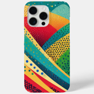 Bands of vivid colour with dots iPhone 15 pro max case