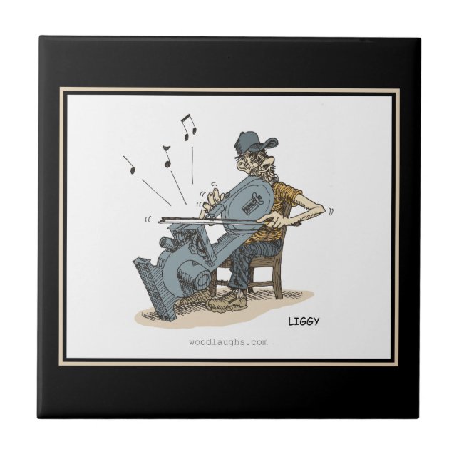 Bandsaw Musician Cartoon Tile (Front)