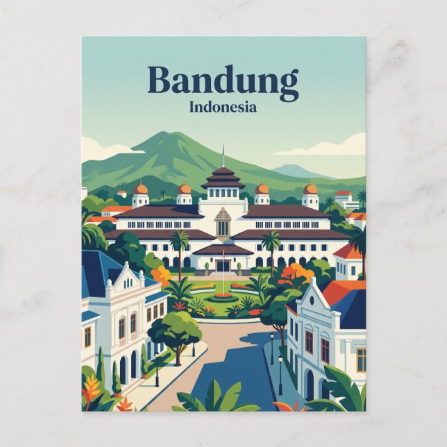 Bandung, West Java Indonesia Postcard (Front)