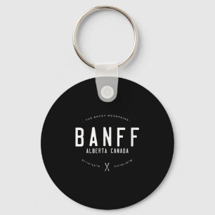 Banff Alberta Canada Graphic Distressed Vintage Sk Key Ring