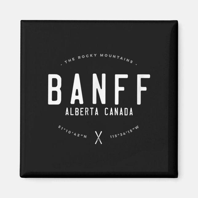 Banff Alberta Canada Graphic Distressed Vintage Sk Magnet (Front)