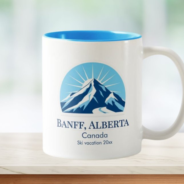 Banff Alberta Canada ski resort souvenir Two-Tone Coffee Mug (Creator Uploaded)