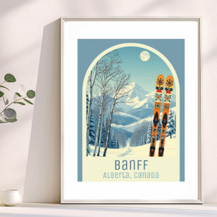 Banff Alberta Canada ski vacation Poster