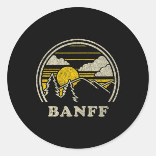 Banff Alberta Canada T Shirt Vintage Hiking Mounta Classic Round Sticker