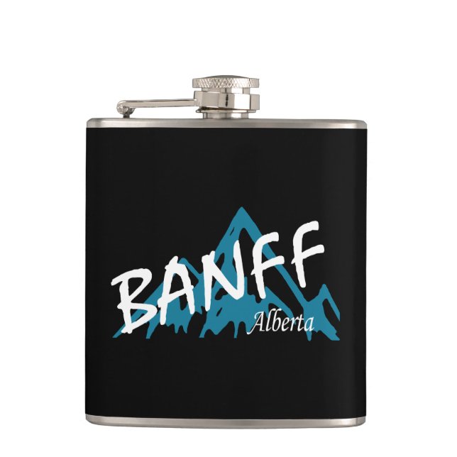 Banff Alberta Mountains Hip Flask (Front)