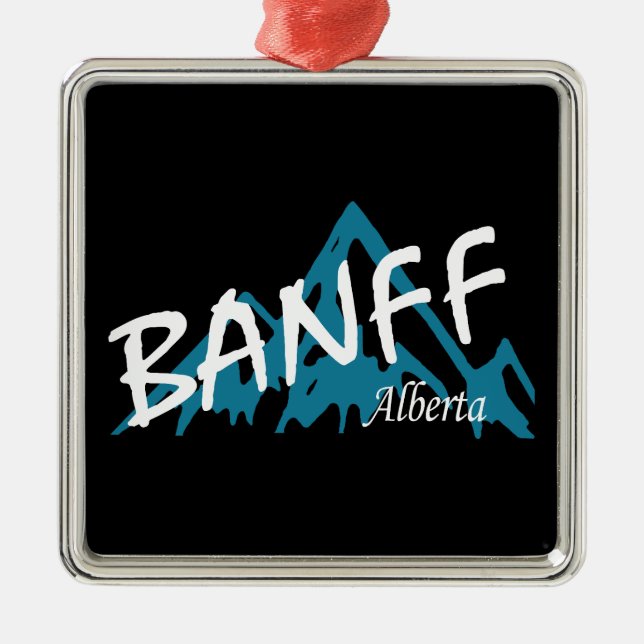 Banff Alberta Mountains Metal Tree Decoration (Front)