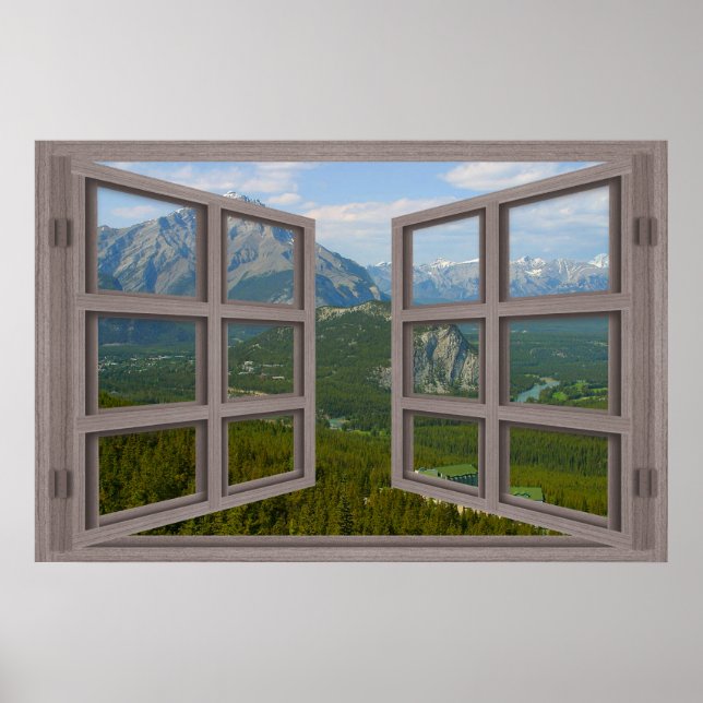 Banff Canada 6 Pane Open Window Poster (Front)