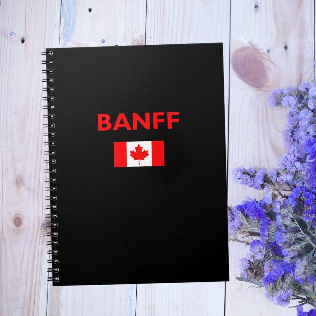 Banff Canada Canadian Flag Dark Colour Notebook (Creator Uploaded)