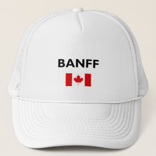 Banff Canada Canadian Flag Light-Color Trucker Hat