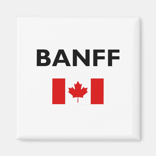 Banff Canada Canadian Flag Light-Colour Magnet (Front)