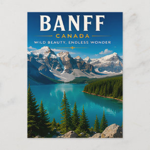 🏔️ Banff Canada Mountain Lake Home Decor 🍁 Postcard