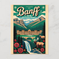 Banff Canada Retro Travel Poster Art