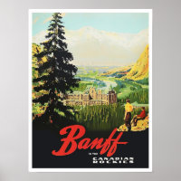 Banff Canada vintage travel poster