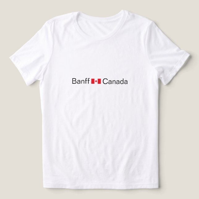 Banff, Canada with Canadian flag T-Shirt Tri-Blend Shirt (Design Front)