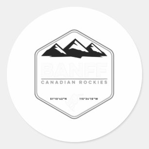 Banff Canadian Rockies Norquay Snowboard T Shirt Classic Round Sticker