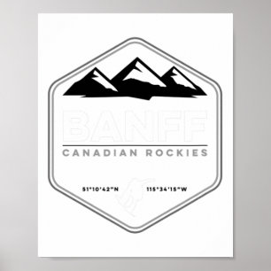 Banff Canadian Rockies Norquay Snowboard T Shirt  Poster