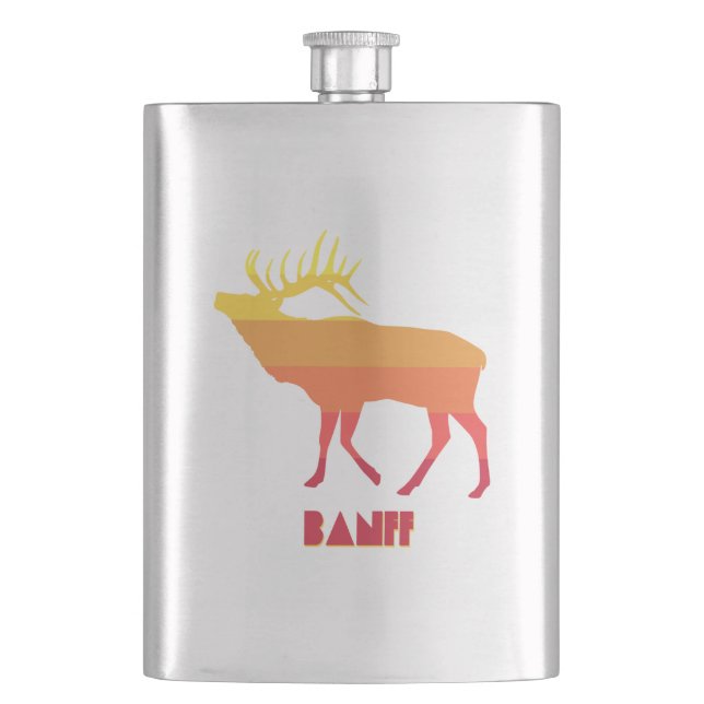 Banff Elk Hip Flask (Front)